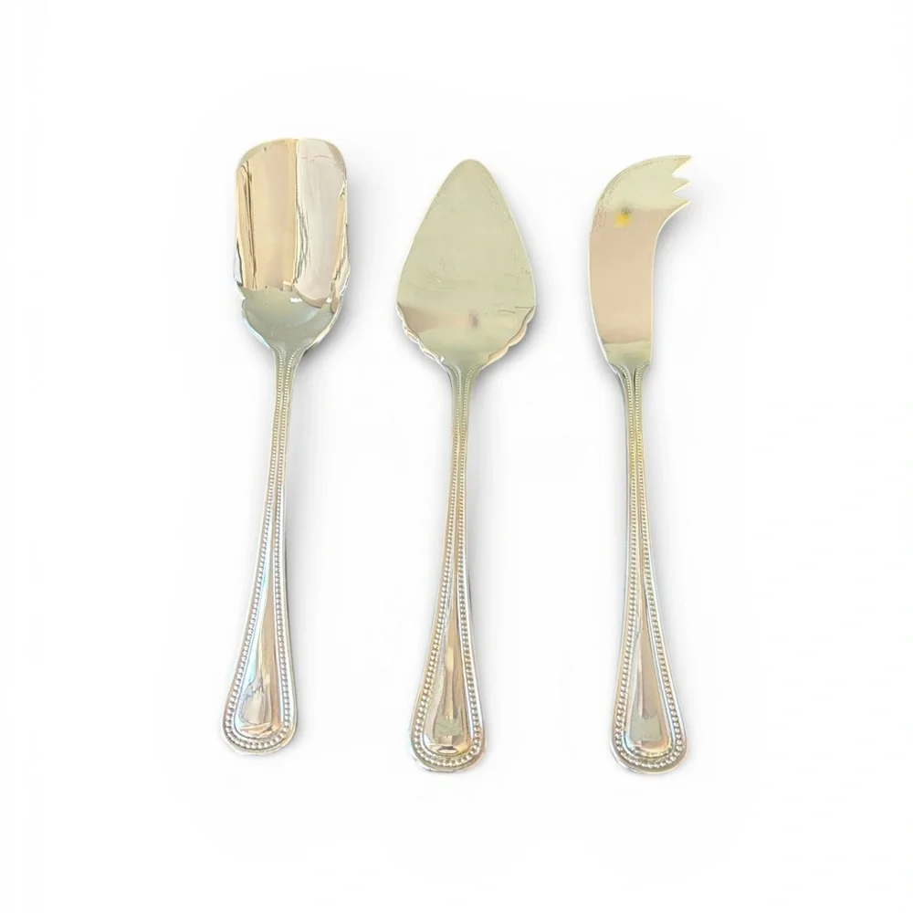Godinger Silver Plated Cheese Service Utensils Vintage NIB‎